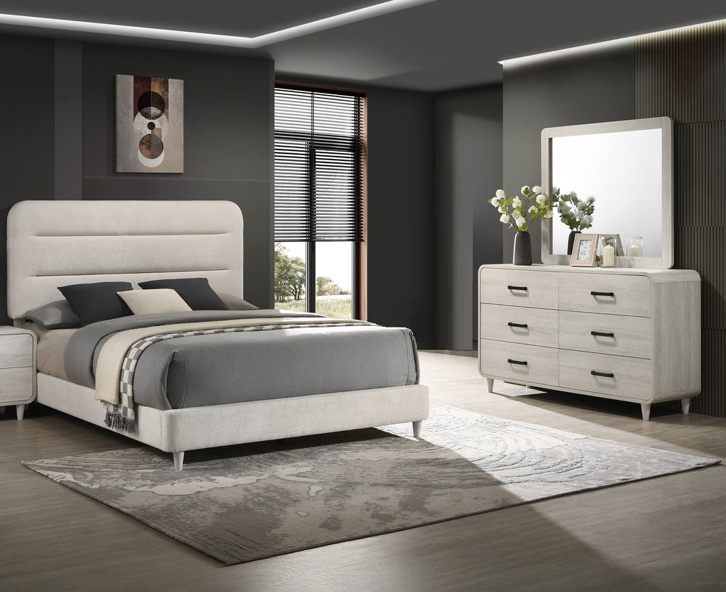 1pc Contemporary White Finish Ample Drawer Space Six Drawers Dresser Storage Wooden Furniture Antique White Color