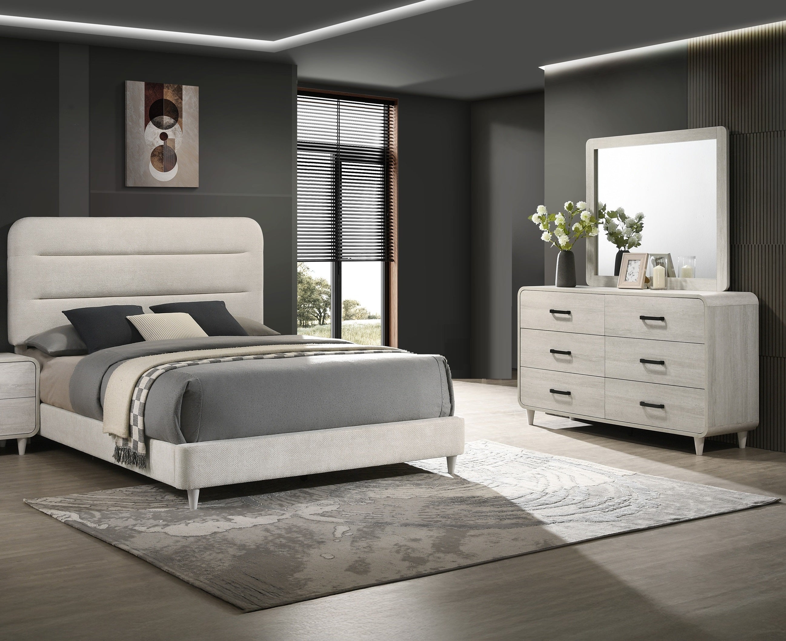 1pc Contemporary White Finish Ample Drawer Space Six Drawers Dresser Storage Wooden Furniture Antique White Color