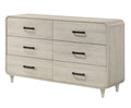 1pc Contemporary White Finish Ample Drawer Space Six Drawers Dresser Storage Wooden Furniture Antique White Color