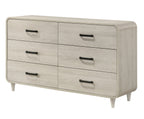 1pc Contemporary White Finish Ample Drawer Space Six Drawers Dresser Storage Wooden Furniture Antique White Color