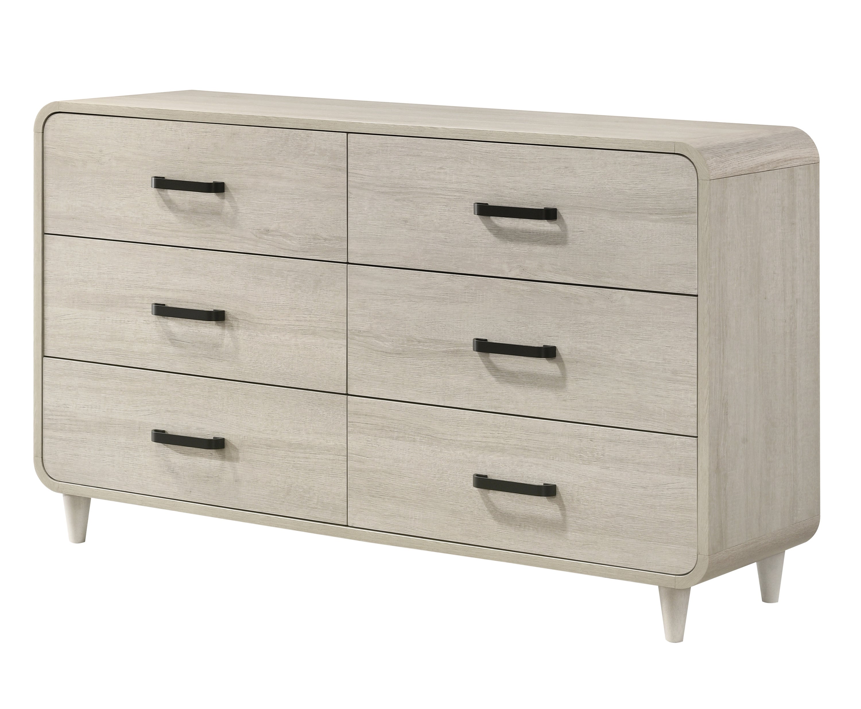 1pc Contemporary White Finish Ample Drawer Space Six Drawers Dresser Storage Wooden Furniture Antique White Color