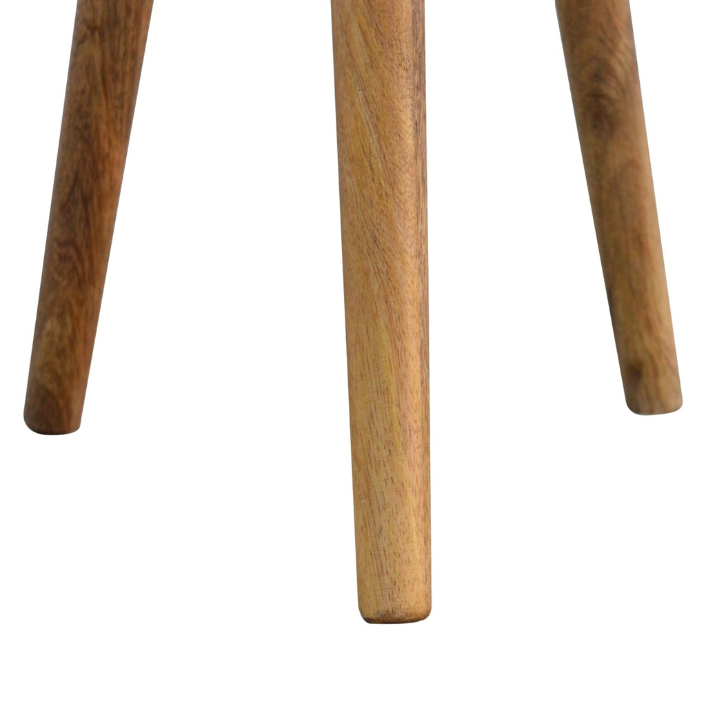 Artisan Furniture Solid Wood Bone Inlay Tripod Stool