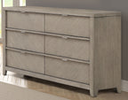 Modern Herringbone Wood 6-Drawer Dresser, Ash Finish Dresser