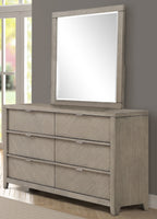 Modern Herringbone Wood 6-Drawer Dresser, Ash Finish Dresser