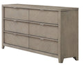 Modern Herringbone Wood 6-Drawer Dresser, Ash Finish Dresser