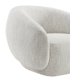 Contemporary Style 1pc Swivel Chair Boucle Upholstered 360 Degree Swivel Base armrest Slope Curved High Density Foam Beige Finish Accent Chair
