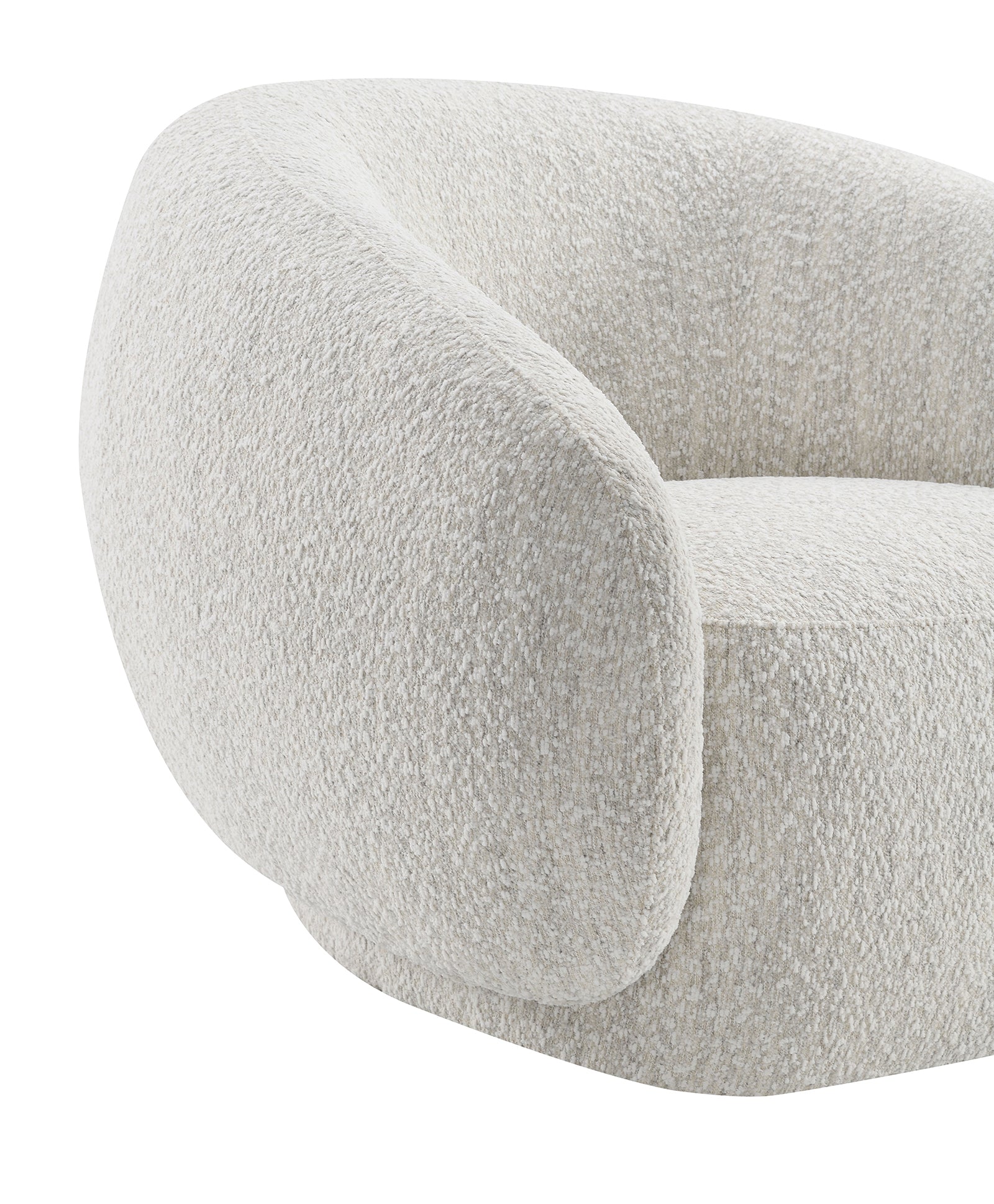 Contemporary Style 1pc Swivel Chair Boucle Upholstered 360 Degree Swivel Base armrest Slope Curved High Density Foam Beige Finish Accent Chair