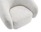 Contemporary Style 1pc Swivel Chair Boucle Upholstered 360 Degree Swivel Base armrest Slope Curved High Density Foam Beige Finish Accent Chair
