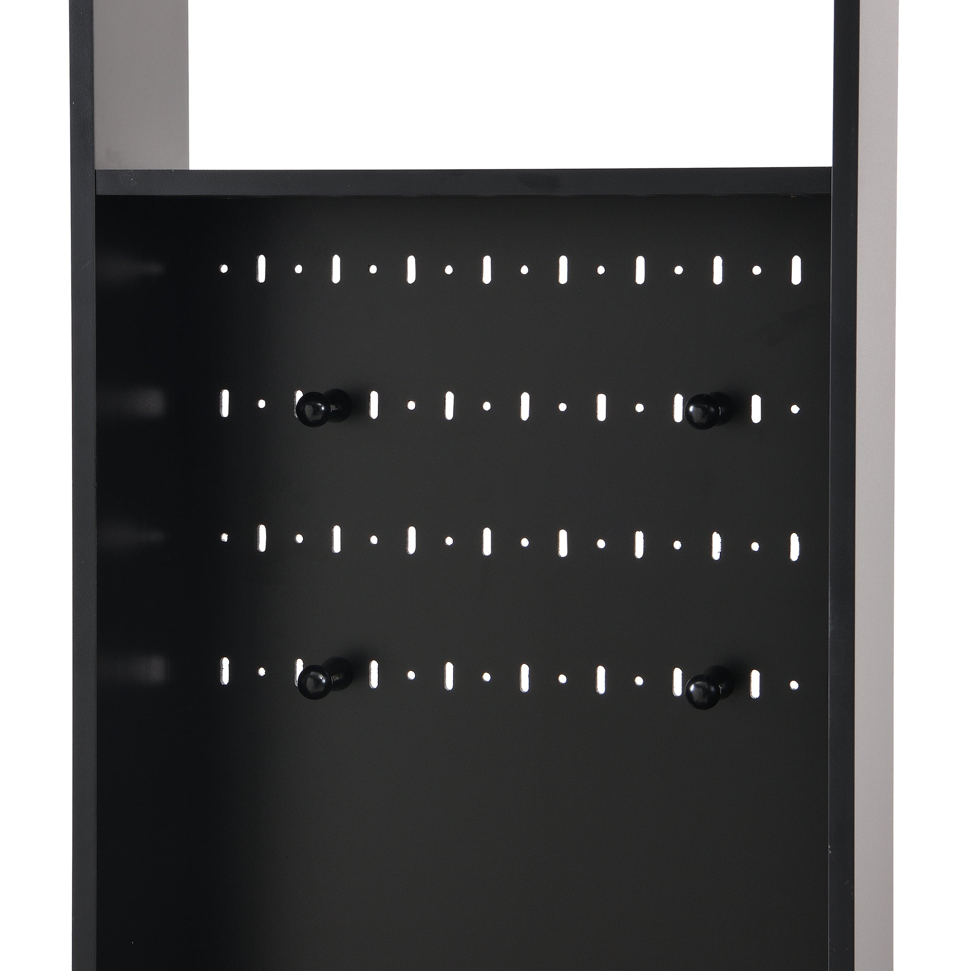 ON-TREND Contemporary 39.3''Wx70.8''H Hall Tree Storage with Cushioned Storage Bench, Multifunctional Hallway Shoe Cabinet with Pegboard, Modern Coat Rack with 4 Hooks for Entryway, Mudroom, Black Hall Tree