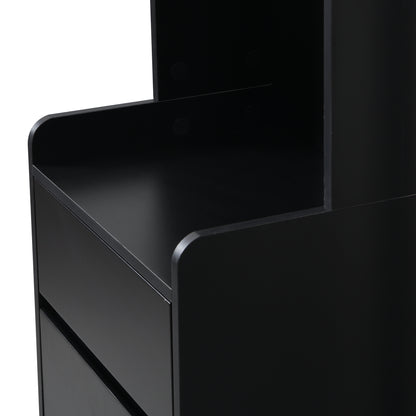 ON-TREND Contemporary 39.3''Wx70.8''H Hall Tree Storage with Cushioned Storage Bench, Multifunctional Hallway Shoe Cabinet with Pegboard, Modern Coat Rack with 4 Hooks for Entryway, Mudroom, Black Hall Tree