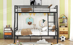 Full XL Over Queen Metal Bunk Bed, Black