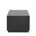 Contemporary Style Rectangle Coffee Table Plinth Base Open Bottom shelf Black Finish Primary Living Room Coffee Table