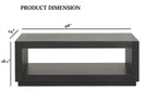 Contemporary Style Rectangle Coffee Table Plinth Base Open Bottom shelf Black Finish Primary Living Room Coffee Table