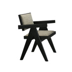 Contemporary 7pc Black Dining Set Rubber wood Dining Table w 2x Arm Chairs And 4x Side Chairs