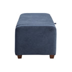 Contemporary Upholstered Bench with Internal Storage 1pc Durable Plywood Frame Blue Boucle