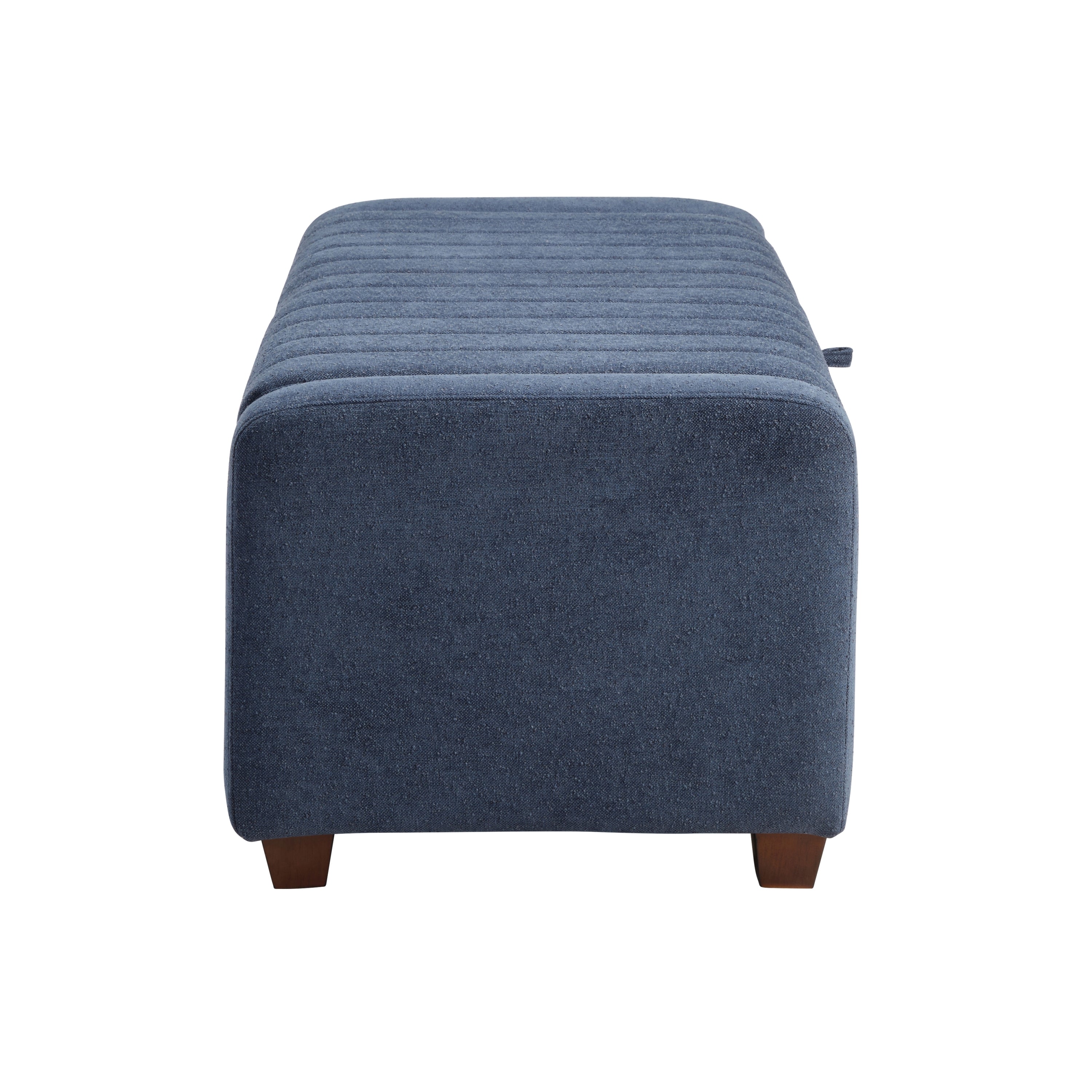 Contemporary Upholstered Bench with Internal Storage 1pc Durable Plywood Frame Blue Boucle