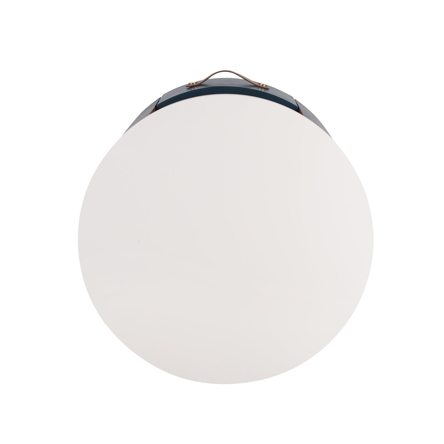 Contemporary & Modern Round Nightstand with Storage Drawer, Sofa End Table with Open Storage Shelf, Bedside Table with Curved Design for Living Room & Bedroom, Easy Assembly, Blue Nightstands