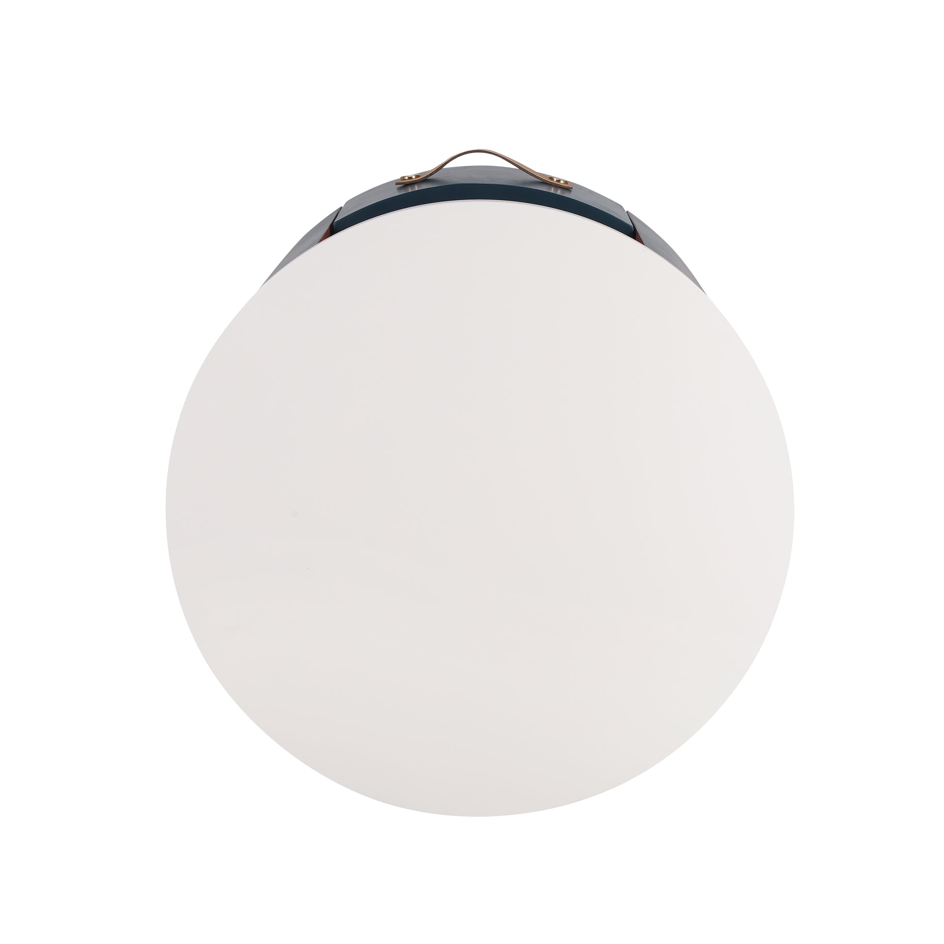 Contemporary & Modern Round Nightstand with Storage Drawer, Sofa End Table with Open Storage Shelf, Bedside Table with Curved Design for Living Room & Bedroom, Easy Assembly, Blue Nightstands