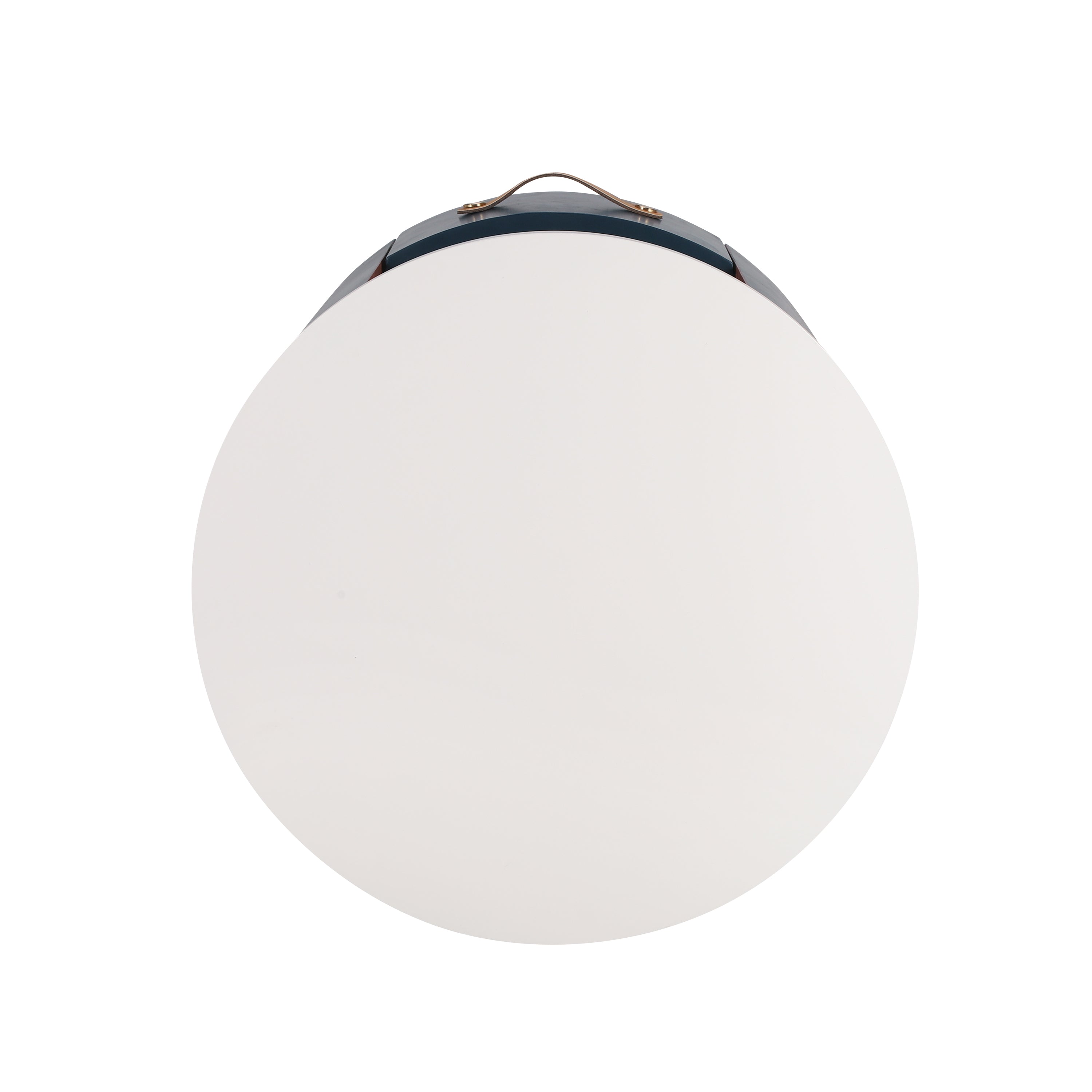 Contemporary & Modern Round Nightstand with Storage Drawer, Sofa End Table with Open Storage Shelf, Bedside Table with Curved Design for Living Room & Bedroom, Easy Assembly, Blue Nightstands