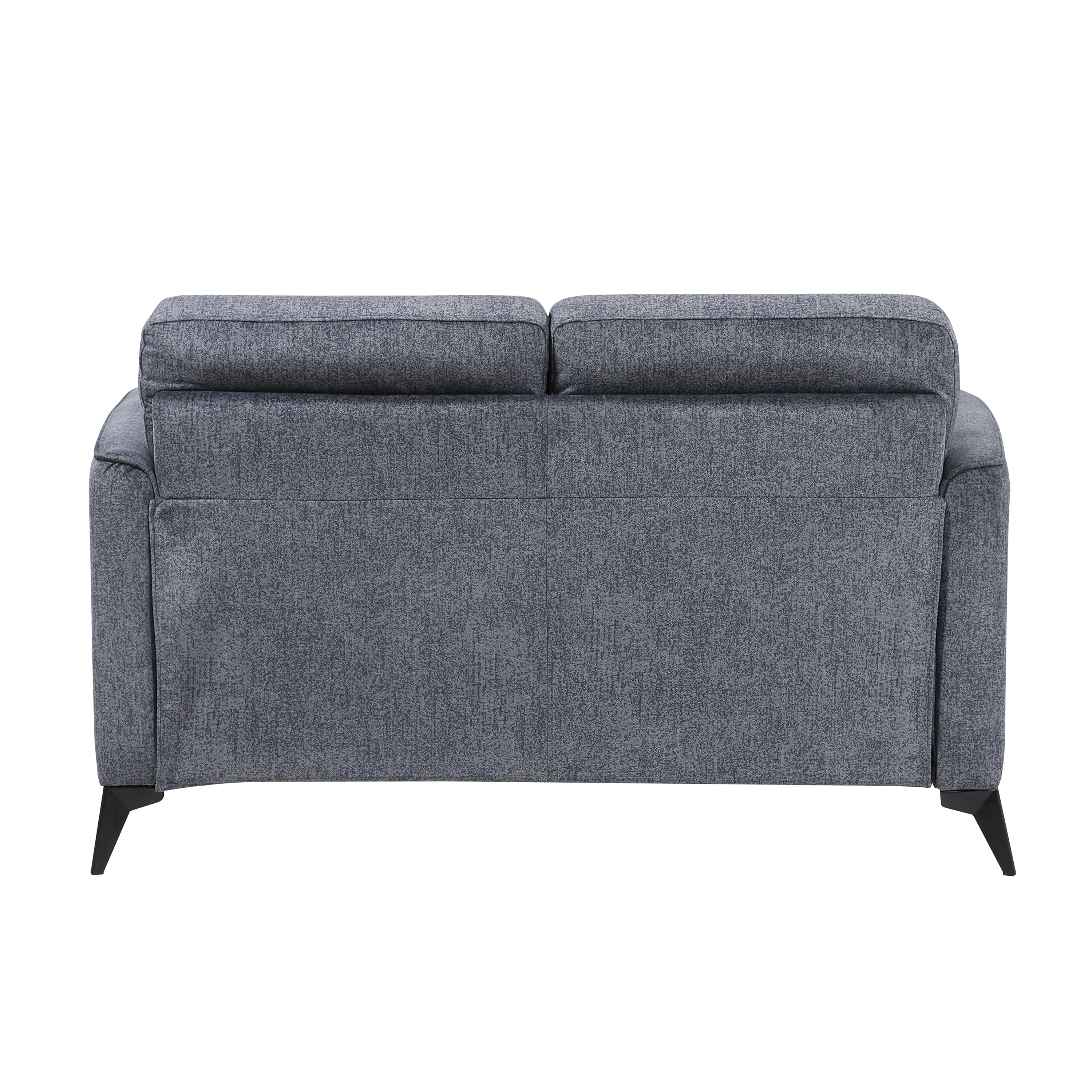 Modern Living Room Loveseat Dark Gray Microfiber Upholstery Comfortable Cushion Seat Black Metal Legs Contemporary Furniture 1pc