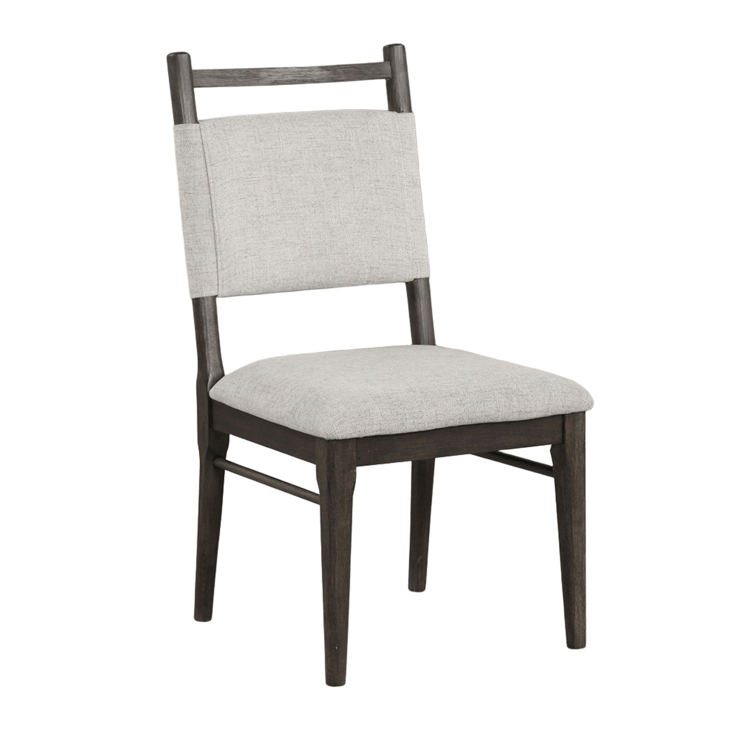 Dark Walnut Side Chairs Upholstered Seat 100% Polyester Kitchen Dining Room Set of 2pc Dining Chairs