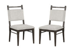 Dark Walnut Side Chairs Upholstered Seat 100% Polyester Kitchen Dining Room Set of 2pc Dining Chairs