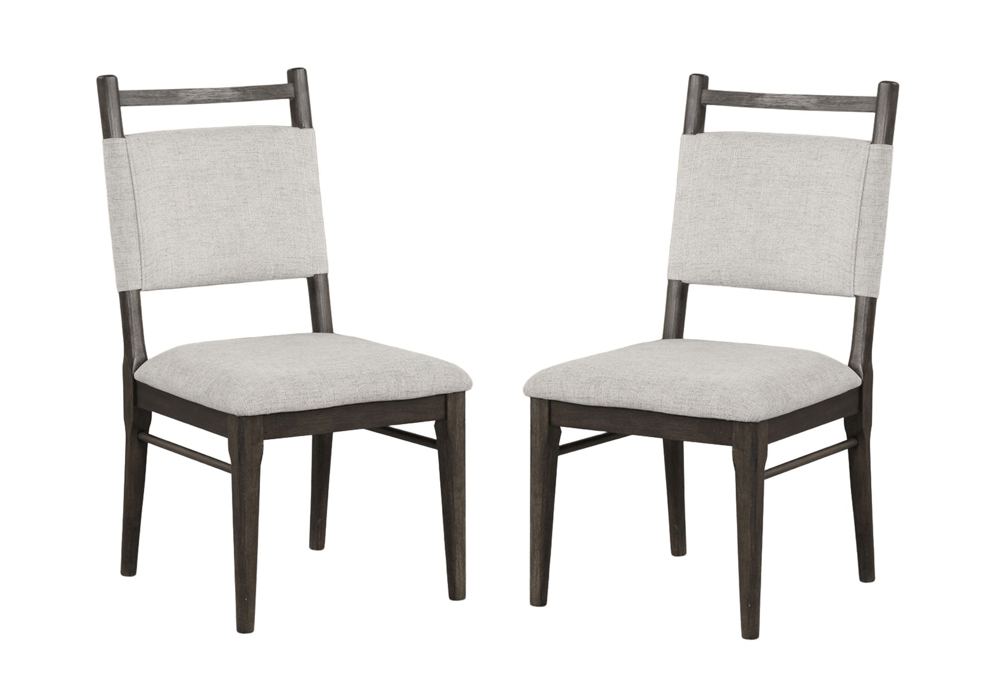 Dark Walnut Side Chairs Upholstered Seat 100% Polyester Kitchen Dining Room Set of 2pc Dining Chairs