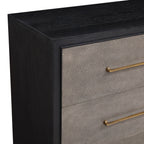 1pc Contemporary Dark Wood Finish Brushed Gold Hardware Tapered Legs Two-Drawers Nightstand Wooden