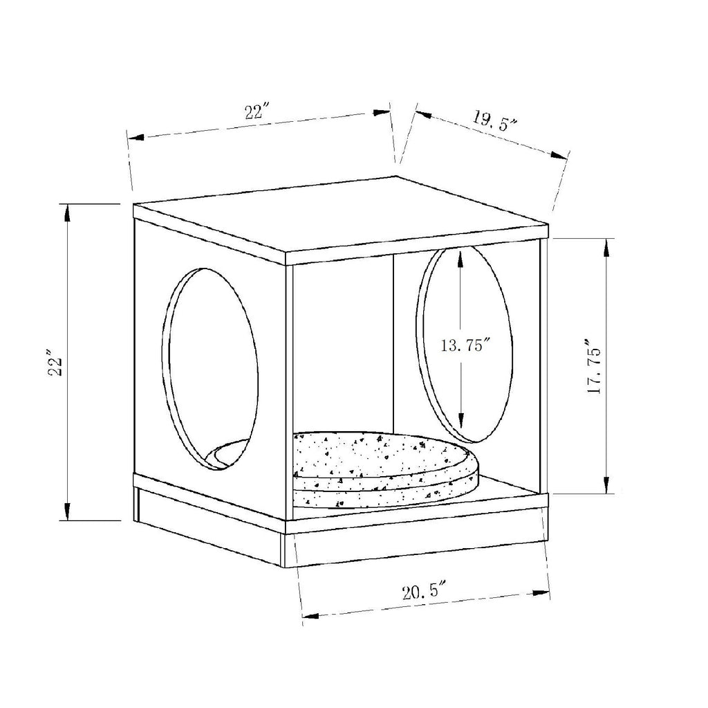 ID USA  161858 End Table Pet Cove Red Cocoa