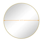 Wall Mirror 42 Inch Gold Circular Mirror Metal Framed Mirror Round Vanity Mirror Dressing Mirror, for Bathroom, Living Room, Bedroom Wall Decor