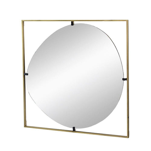 Contemporary Gold Frame Poppy Wall Mirror, 32 Inch.