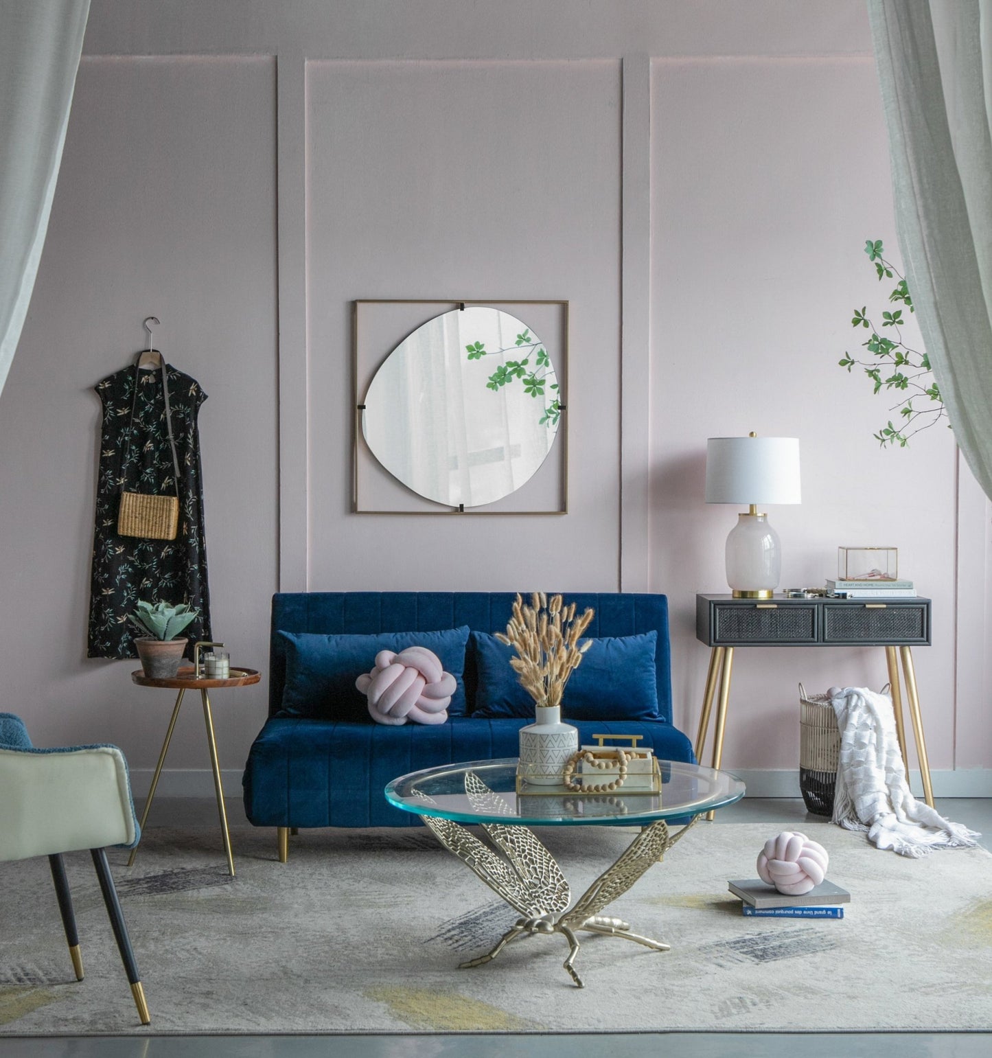 32x1x32" Poppy Mirror with Gold Metal Frame Contemporary Design for Bathroom, Entryway Wall Decor - Groovy Boardz