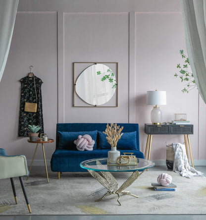 32x1x32" Poppy Mirror with Gold Metal Frame Contemporary Design for Bathroom, Entryway Wall Decor - Groovy Boardz