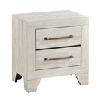 Contemporary Gray Oak Finish Nightstand with 2x Drawers Wooden Bedroom Furniture 1pc