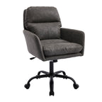 Artificial leather, PU leather, black base, adjustable in height, suitable for office, bedroom, dressing table and other environments. An office chair.Gray Office Chair