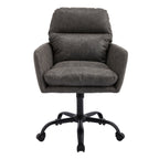 Artificial leather, PU leather, black base, adjustable in height, suitable for office, bedroom, dressing table and other environments. An office chair.Gray Office Chair