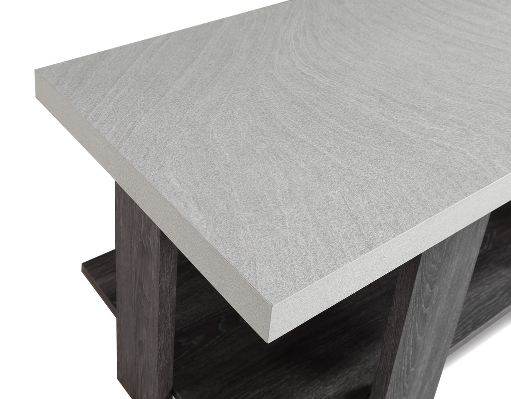 Gray 3-Piece Cocktail Set Wooden Table Top Coffee Table and Two Matching End Tables Living Room Wooden Furniture