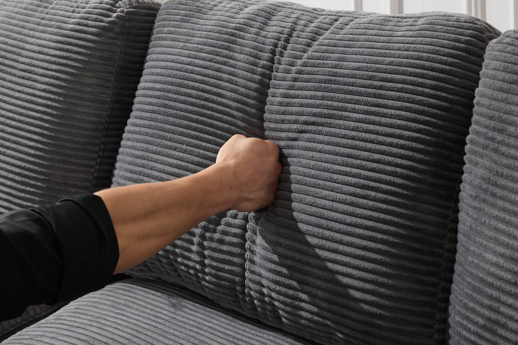 99*69' Modular Sectional Living Room Sofa Set, Modern Minimalist Style Couch, Upholstered Sleeper Sofa for Living Room, Bedroom, 2 PC Free Combination, Installation-free Sofa, L-Shape, Grey