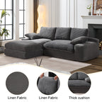 99*69' Modular Sectional Living Room Sofa Set, Modern Minimalist Style Couch, Upholstered Sleeper Sofa for Living Room, Bedroom, 2 PC Free Combination, Installation-free Sofa, L-Shape, Grey