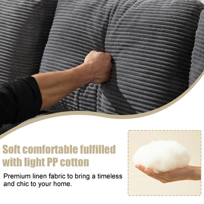 99*69' Modular Sectional Living Room Sofa Set, Modern Minimalist Style Couch, Upholstered Sleeper Sofa for Living Room, Bedroom, 2 PC Free Combination, Installation-free Sofa, L-Shape, Grey