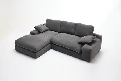 99*69' Modular Sectional Living Room Sofa Set, Modern Minimalist Style Couch, Upholstered Sleeper Sofa for Living Room, Bedroom, 2 PC Free Combination, Installation-free Sofa, L-Shape, Grey