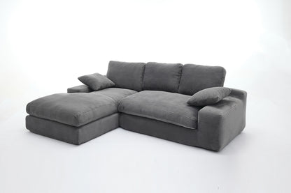 99*69' Modular Sectional Living Room Sofa Set, Modern Minimalist Style Couch, Upholstered Sleeper Sofa for Living Room, Bedroom, 2 PC Free Combination, Installation-free Sofa, L-Shape, Grey