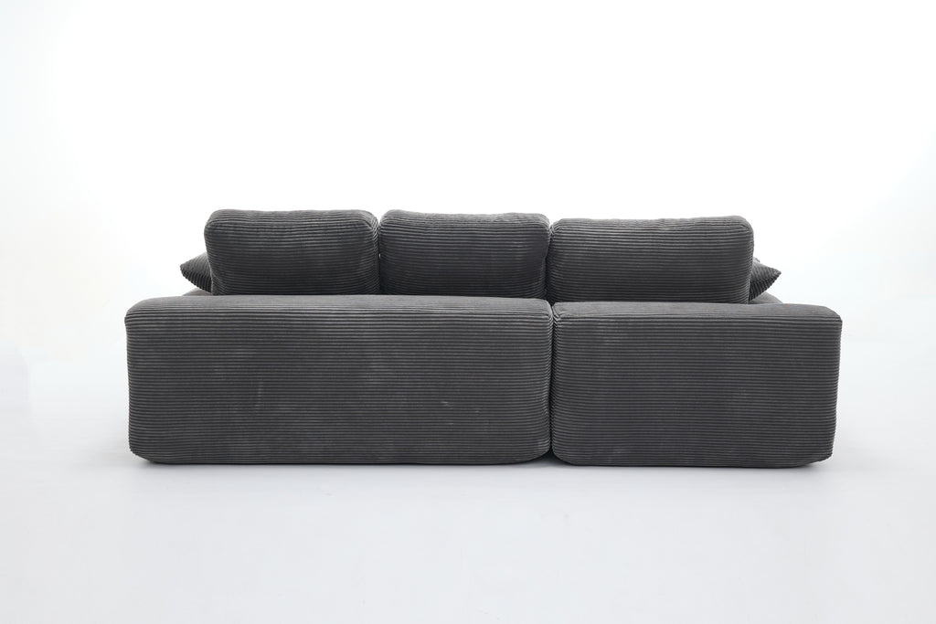 99*69' Modular Sectional Living Room Sofa Set, Modern Minimalist Style Couch, Upholstered Sleeper Sofa for Living Room, Bedroom, 2 PC Free Combination, Installation-free Sofa, L-Shape, Grey