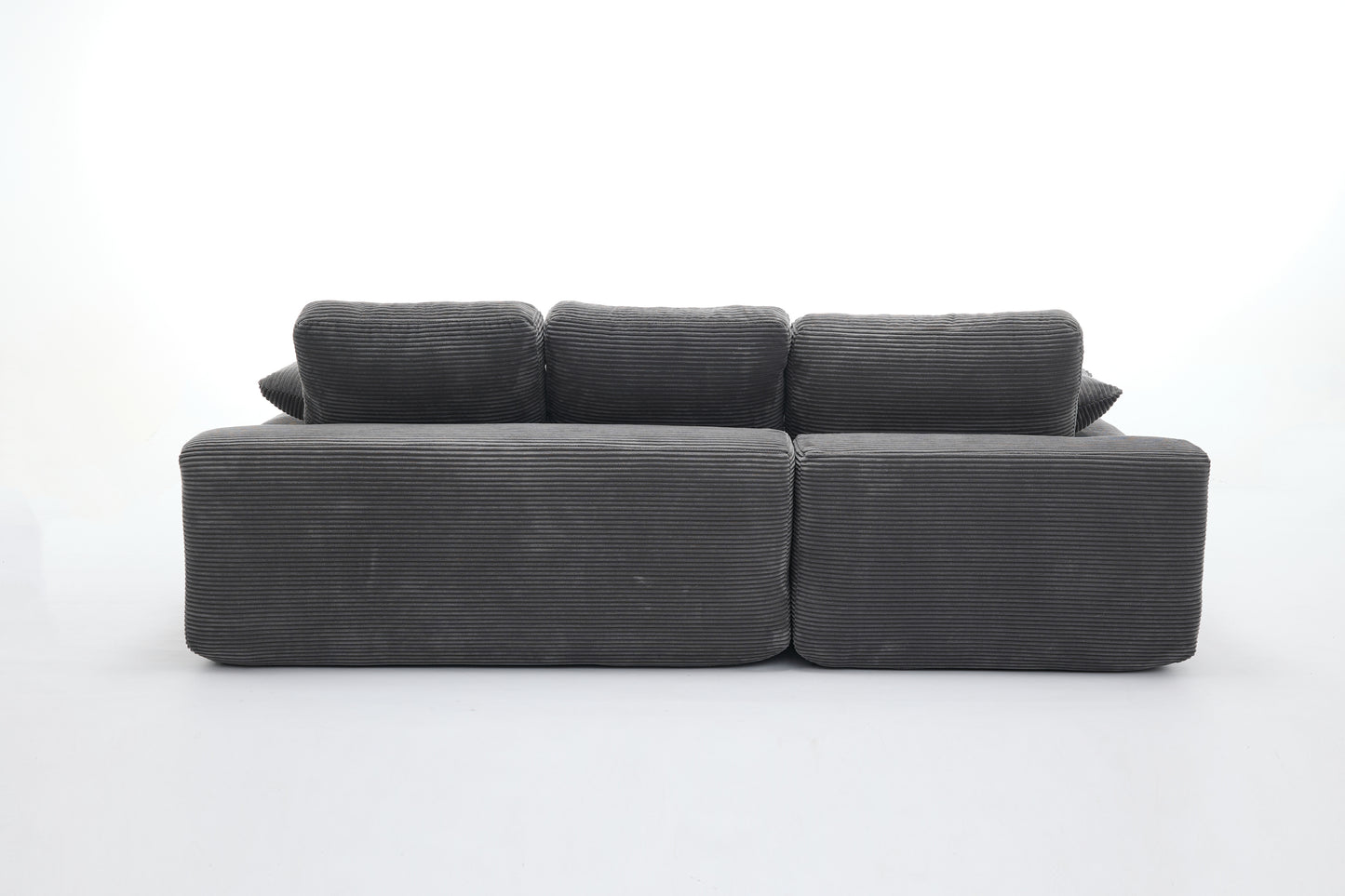 99*69' Modular Sectional Living Room Sofa Set, Modern Minimalist Style Couch, Upholstered Sleeper Sofa for Living Room, Bedroom, 2 PC Free Combination, Installation-free Sofa, L-Shape, Grey