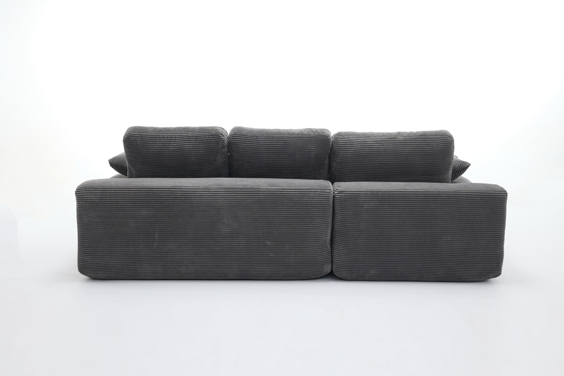 99*69' Modular Sectional Living Room Sofa Set, Modern Minimalist Style Couch, Upholstered Sleeper Sofa for Living Room, Bedroom, 2 PC Free Combination, Installation-free Sofa, L-Shape, Grey