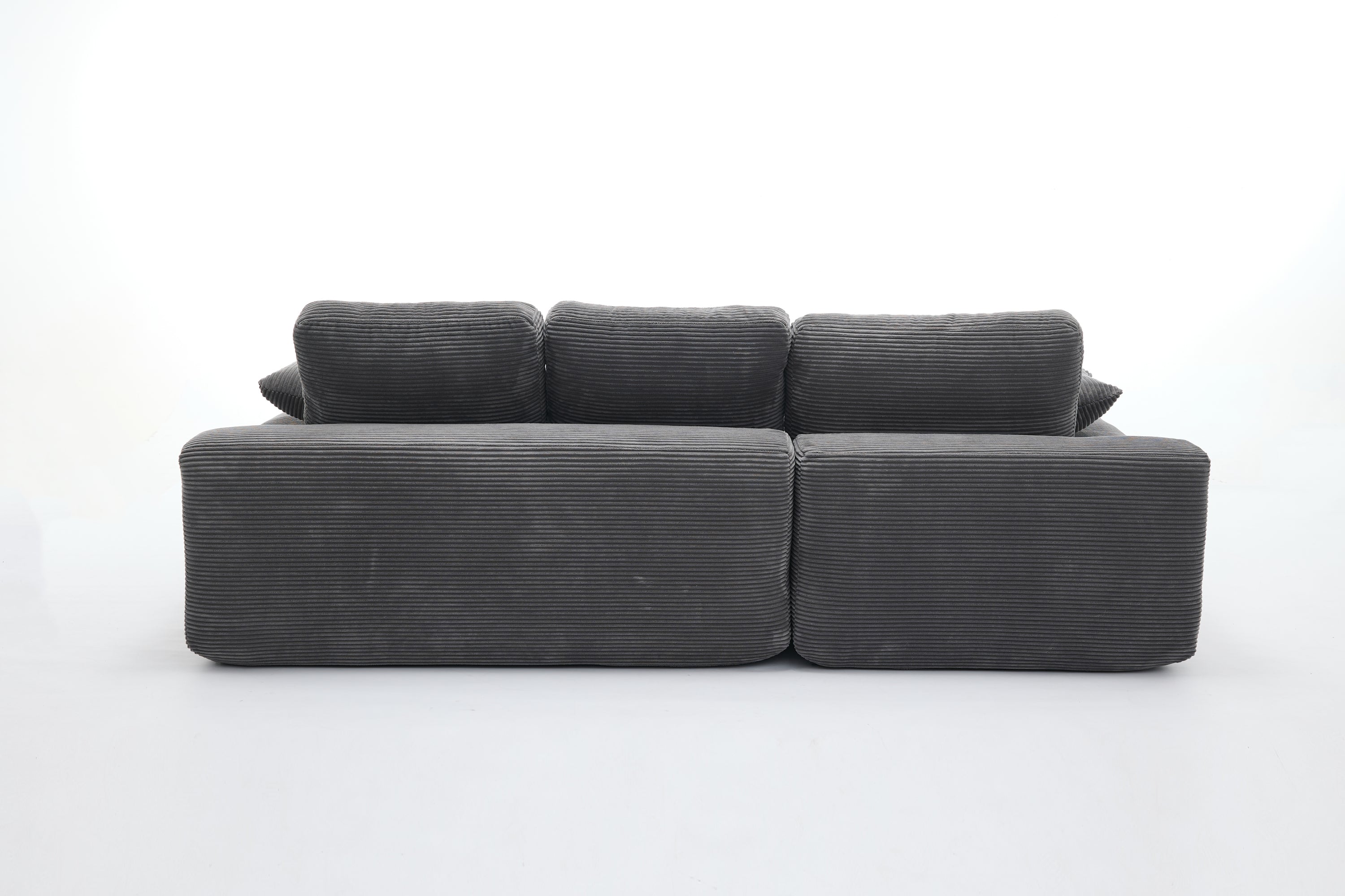 99*69' Modular Sectional Living Room Sofa Set, Modern Minimalist Style Couch, Upholstered Sleeper Sofa for Living Room, Bedroom, 2 PC Free Combination, Installation-free Sofa, L-Shape, Grey