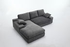 99*69' Modular Sectional Living Room Sofa Set, Modern Minimalist Style Couch, Upholstered Sleeper Sofa for Living Room, Bedroom, 2 PC Free Combination, Installation-free Sofa, L-Shape, Grey