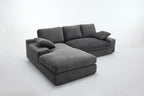 99*69' Modular Sectional Living Room Sofa Set, Modern Minimalist Style Couch, Upholstered Sleeper Sofa for Living Room, Bedroom, 2 PC Free Combination, Installation-free Sofa, L-Shape, Grey