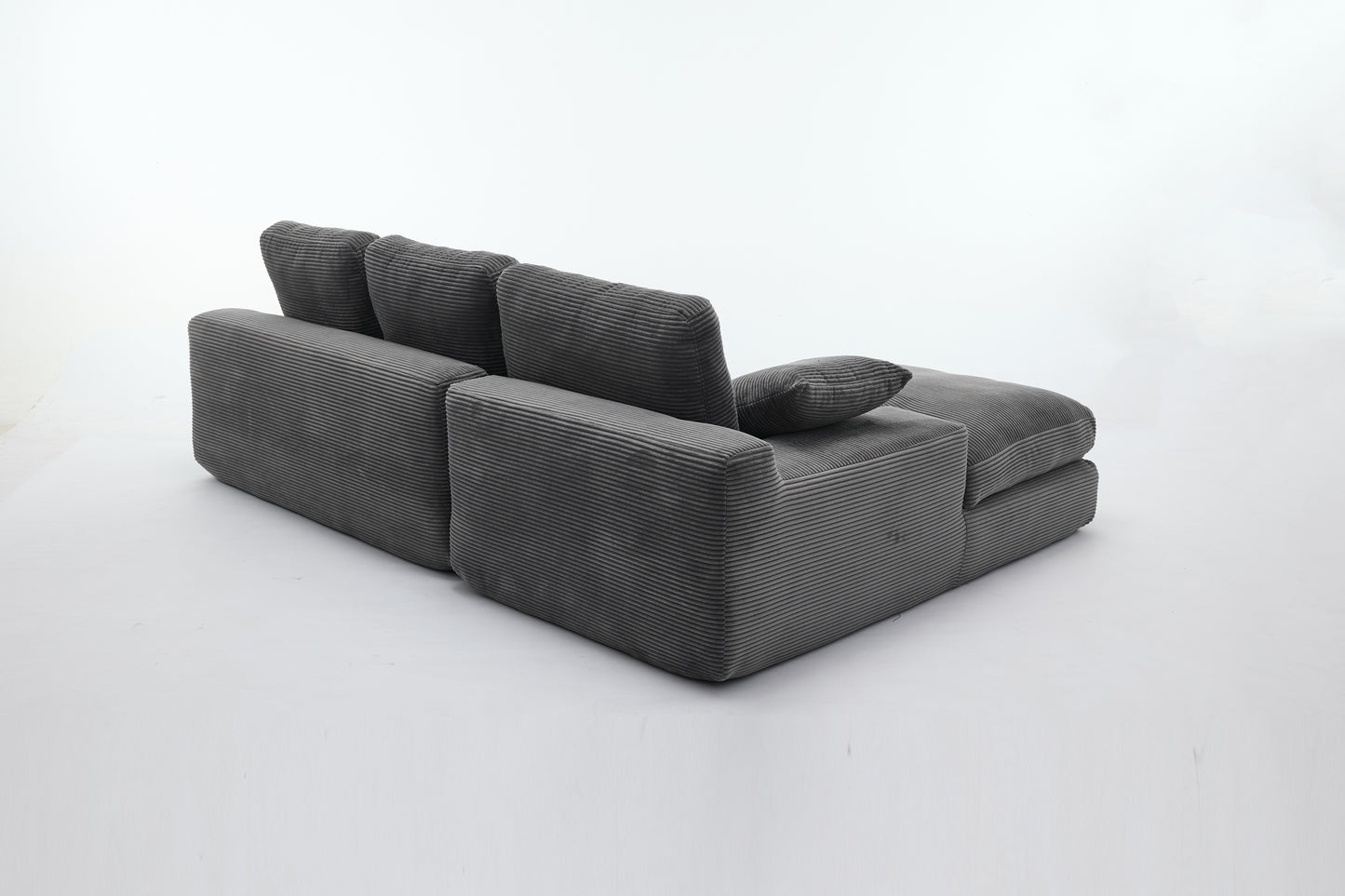 99*69' Modular Sectional Living Room Sofa Set, Modern Minimalist Style Couch, Upholstered Sleeper Sofa for Living Room, Bedroom, 2 PC Free Combination, Installation-free Sofa, L-Shape, Grey