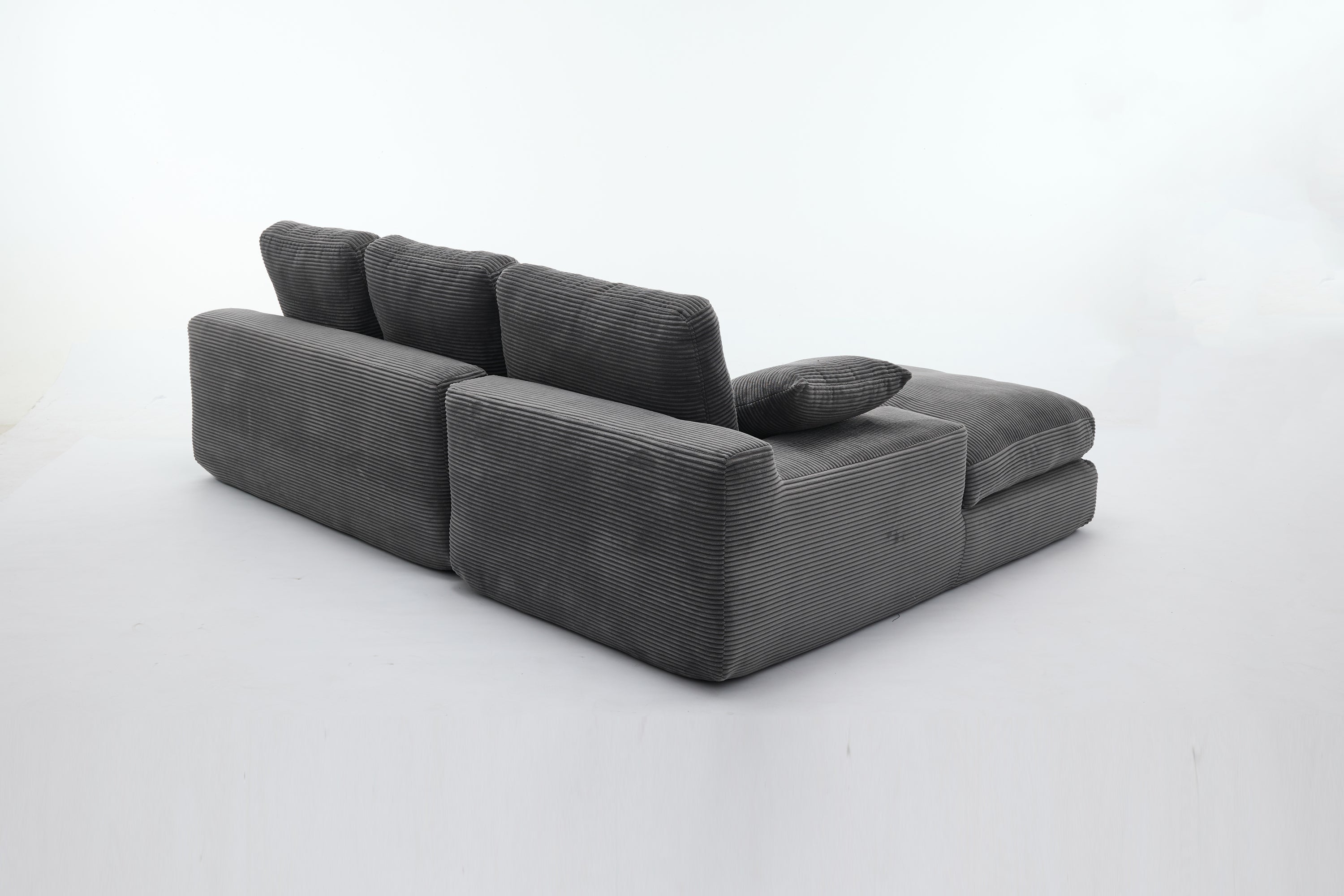 99*69' Modular Sectional Living Room Sofa Set, Modern Minimalist Style Couch, Upholstered Sleeper Sofa for Living Room, Bedroom, 2 PC Free Combination, Installation-free Sofa, L-Shape, Grey